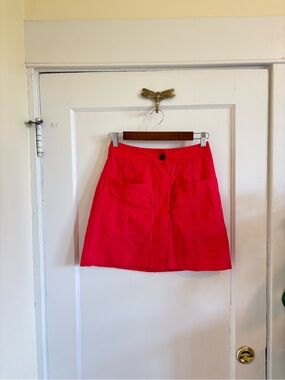 Banana Republic Pink A-Line Linen Blend Mini Skirt - 0
